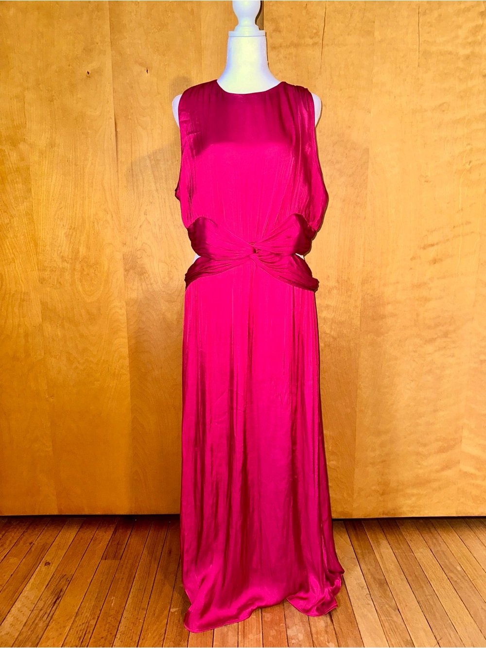 Zara Fuchsia Maxi Dress with Twist Waist
